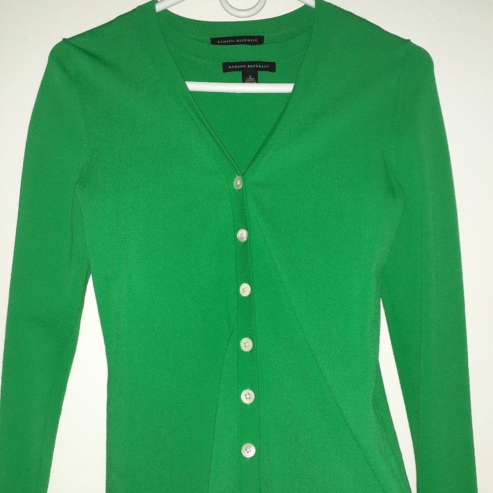 Kelly Green Banana Republic Cardigan Twin Set